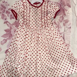 Red Heart Pattern Kids Dress